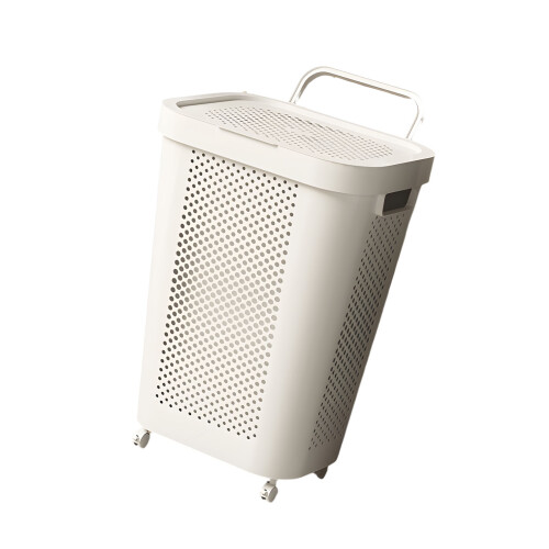 Premium Sturdy Lightweight Plastic Laundry Basket Ideal-White