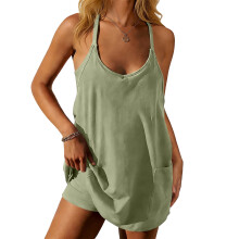 Womens Athletic Dress Hot Shot Mini Dress Built in-Green M