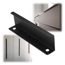 10 Pack Black Aluminum Edge Finger Pull Handles, Modern Kitchen Cabinet Handles Set, Durable Easy Installation 150mm
