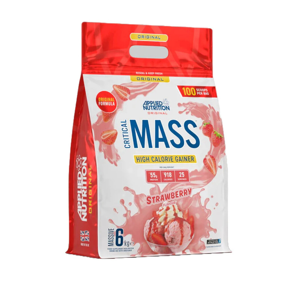Applied Nutrition Critical Mass Original Weight Gain Support Powder Strawberry Flavour - 6Kg - Image 4