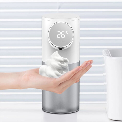 Automatic Soap Dispenser with Touchless Smart Sensor and Temperature Display for Bathroom White 1