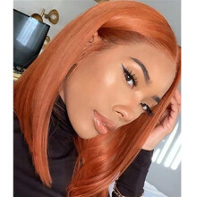 13x4x1 T Part Lace Front Bob Wig 12 Inch 350 Color Straight Virgin Human Hair Wig for Women