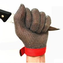 Cut Resistant Stainless Steel Chainmail Glove L, 304 Steel Ring Mesh, Adjustable Strap, Reversible Design