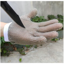 Cut Resistant Glove Stainless Steel Mesh Chain Armor for Kitchen Butchery Woodcarving Safety Non‑Slip L
