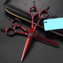 6 Inch Professional Hair Cutting Scissors Set with Barber Thinning Shears, Stainless Steel Hairdressing Kit for Men and Women