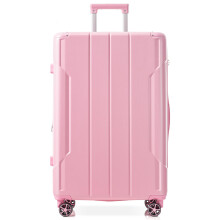 28 Inch Pink Hardshell Checked Luggage Lightweight ABS Expandable Suitcase with Spinner Wheels and Corner Protection