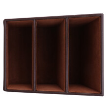 Retro PU Leather Cosmetic Storage Box Remote Control Phone Holder Table Organizer for Home Office Storage Case