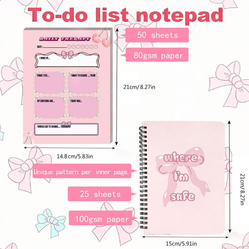 2Pieces Aesthetic Notebooks Sturdy Coil Binding Quality Paper 2