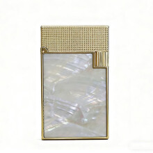 Gold Brass Butane Lighter for Men, Reliable SideWheel Ignition, Gentle Soft Flame, Vintage Gift