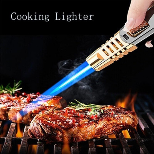 Butane Torch Lighter with Adjustable Flame, Refillable Kitchen Torch for Cooking Creme Brulee BBQ (Blue) 1