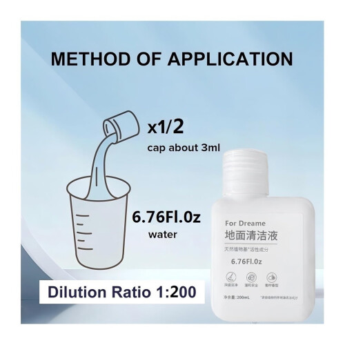 Vacuum Mop Cleaner Solution 6.76 fl oz 2 Pack, Deep Clean Formula for Dreame S10 S10Pro S10 Plus 2