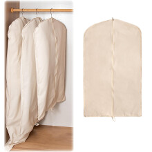100% Cotton Garment Bag 2 Pack with FullLength Zipper, Breathable Foldable Suit Cover for Travel and Closet Storage