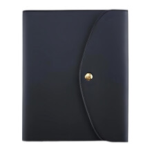 Triple-Fold PU Leather Notebook Cover Multifunctional-Black