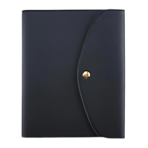 Triple-Fold PU Leather Notebook Cover Multifunctional-Black