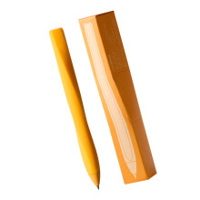 Plastic gel-inktpen met 0,5 mm punt, zwarte inkt,-Geel