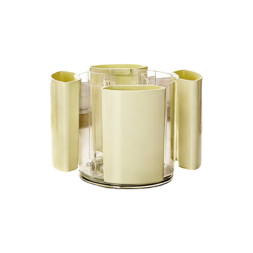 Multifunctional Rotating Desk Pen Organiser Plastic-beige1