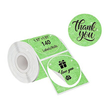 140 stuks glinsterende ronde thermische sticker 50 mm-Groente