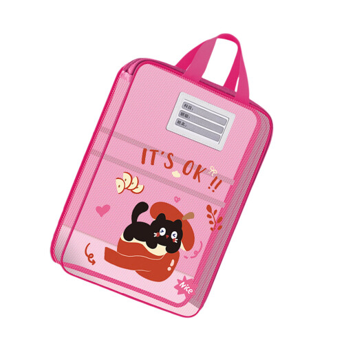 Handheld Document Organizer Doorzichtige draagtas voor-Roze