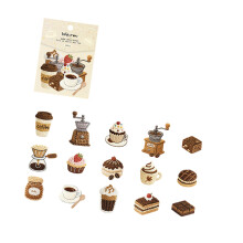 Scrapbook Sticker, Artistic Journaling Sticker Book-coffee