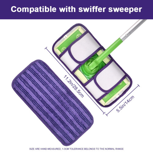 Reusable Microfiber Mop Refill Pad for Swiffer Sweeper, Scratch Floor Cleaning, Easy Rinse Maintenance 1