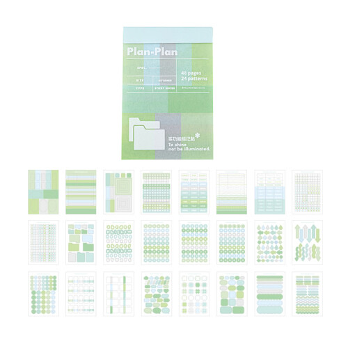 Draagbare Stick Memo Pad Student Key Classificatie Index-Groente