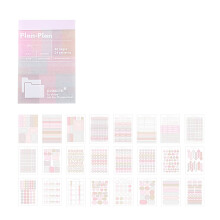 Handig stickerboek van 48 pagina's, studienotitie, sticker-roze