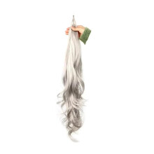 32 Inch Long Wavy Ponytail Extension for Women Blonde Gray9 Heat Resistant Drawstring Hairpiece