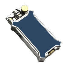 Vintage Metal Kerosene Lighter, Windproof Soft Flame Grinding Wheel Flip , Refillable Retro Blue Gift