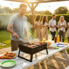 Folding Charcoal BBQ Barbecue Camping Grill Travel Picnic Outdoor