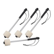 4pcs Stainless Steel Marching Bass Drum Mallets Felt Head Warm Tone Durable Balanced Set for Band