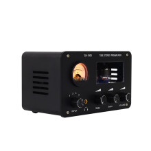 Tube Preamplifier and Headphone Amp, 4In 2Out, Bass/Treble Tone Control, VU Meter, SA1000 12V