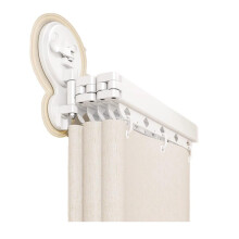 2Fold Telescopic Shower Curtain Rod, Wall Mounted Foldable Design with Suction Cups for Bathroom, RV or Home