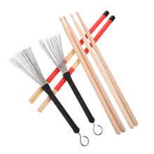 Drum Sticks Set and Wire Brush Drum Brushes with Storage Bag for Beginners Musicians Practice Kit