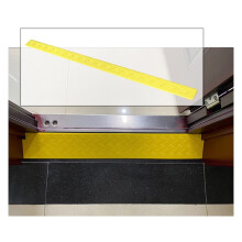 Rubber Wheelchair Threshold Ramp Yellow 100x13x5.5cm, NonSlip Heavy Duty Doorway Curb Ramp for Home and Scooter