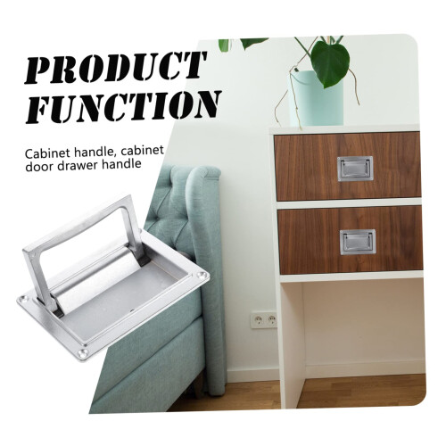 Flush Mount Pull Handle Zinc Alloy Tool Box Latch Handle Black Low Profile Foldable Design 1