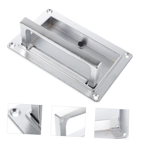 Flush Mount Pull Handle Zinc Alloy Tool Box Latch Handle Black Low Profile Foldable Design 2