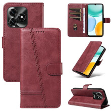 Filp Case for Honor X5C Plus Wallet Phone Case with Credit Card Slot Pressed PU Leather Detachable Black Bracelet