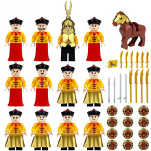 12 PCS Qing Dynasty Imperial Bodyguard Series Building Block Figure Set Toys for Kids