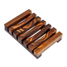 Bamboo Soap Dish with Fast Drainage and NonSlip Base, Eco Wooden Soap Holder for Bathroom and Kitchen