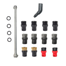 (Set 33) Compatibile con gli accessori del set a vapore Karcher, spazzola rotonda piccola SC Steam, spazzola in rame, raschietto per pavimenti