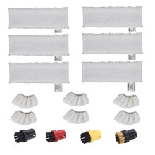 (Set 67) Compatibile con gli accessori del set a vapore Karcher, spazzola rotonda piccola SC Steam, spazzola in rame, raschietto per pavimenti