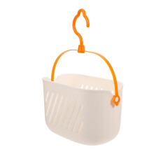 Plastic Hanging Storage Basket with Hook, CorrosionResistant Kitchen Bathroom Organizer, Easy to Install