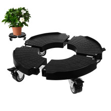 Plant Caddy with Wheels Expandable Flower Pot Stand 360 Mobility Locking Wheels for Indoor Outdoor Use