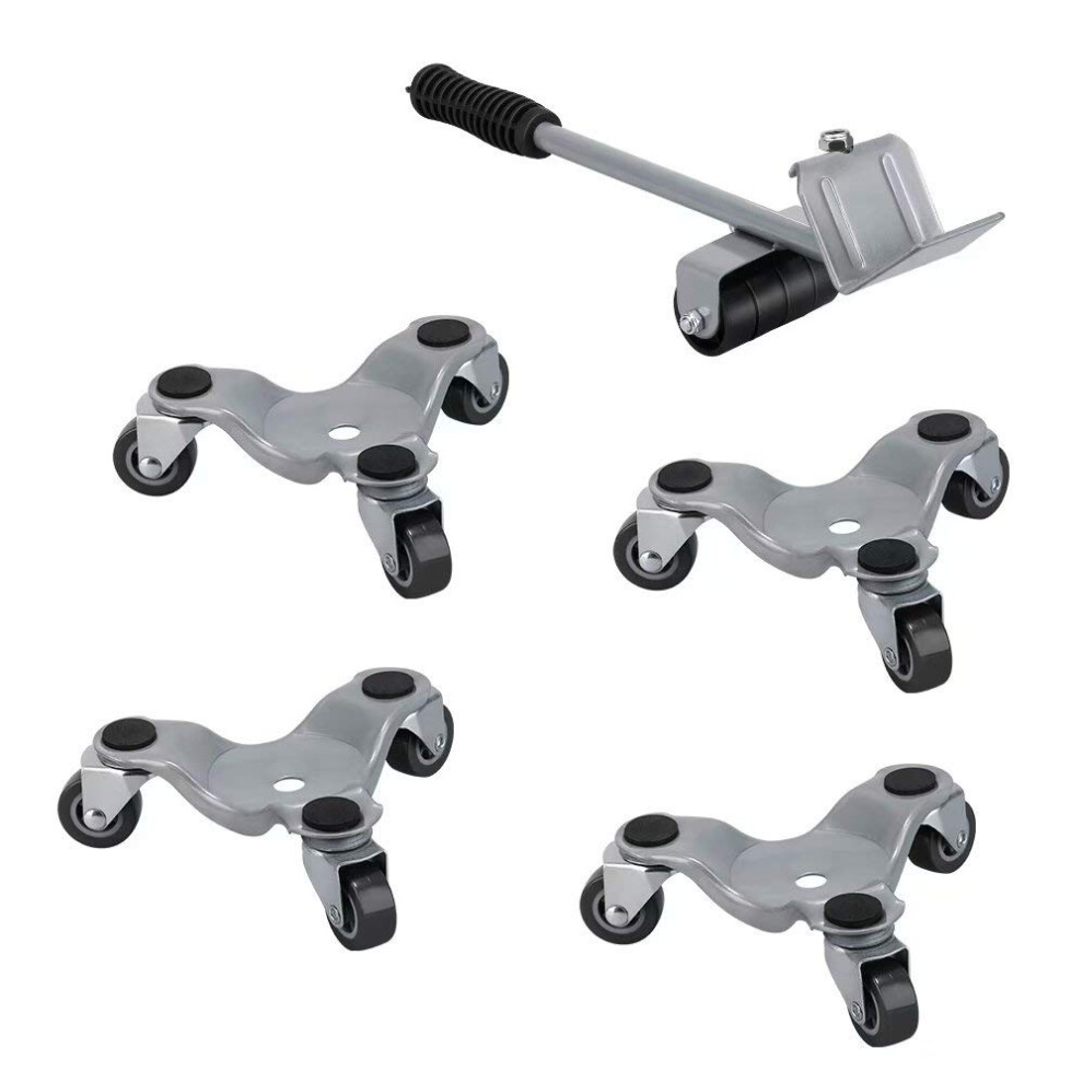 Furniture Moving Dolly Set With Lifter, 6 Inch Heavy Duty Steel Tri Dollies 4 Pack For Heavy Furniture 9073542182580