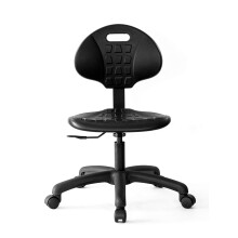 Ergonomic Polyurethane Chair Adjustable Lab Stool Heavy Duty Easy Clean Height 15.520.5in Black