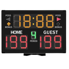 Electronic Basketball Scoreboard, Portable Digital Scoreboard with Remote for Multisports Indoor Outdoor US Plug