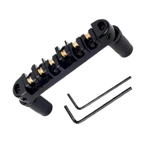 6 String Electric Guitar Bridge with Roller Saddles, Adjustable Silver Metal Replacement for Stable Tuning