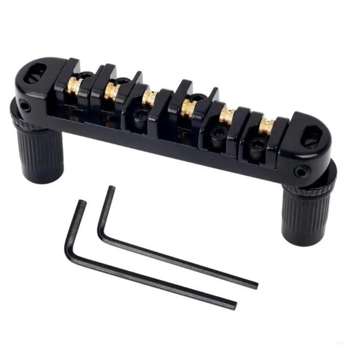 6 String Electric Guitar Bridge with Roller Saddles, Adjustable Silver Metal Replacement for Stable Tuning 2