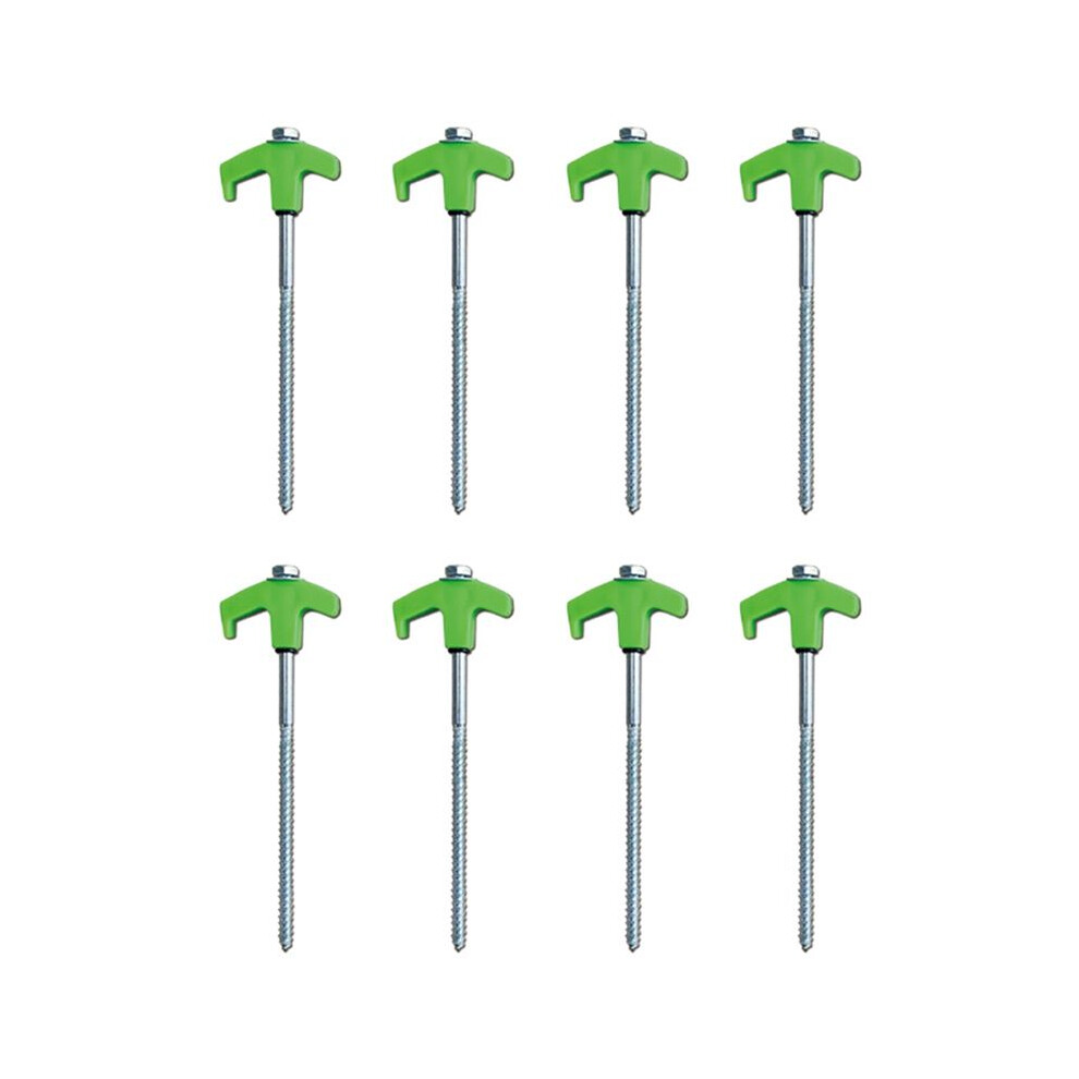 Screw In Tent Stakes - Ground Anchors Screw In, Tent Pegs Camping Stakes, Metal Threaded Tent Spikes (8 Pcs) Green 6032767177682