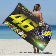 (140x180cm, #06) Valentino Rossi 46 Motorcycle Racing Microfiber Bath Towel Swim Beach Blanket UK